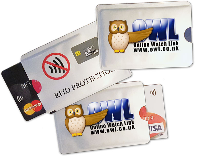 OWL Card Minder, contactless credit card protection shield